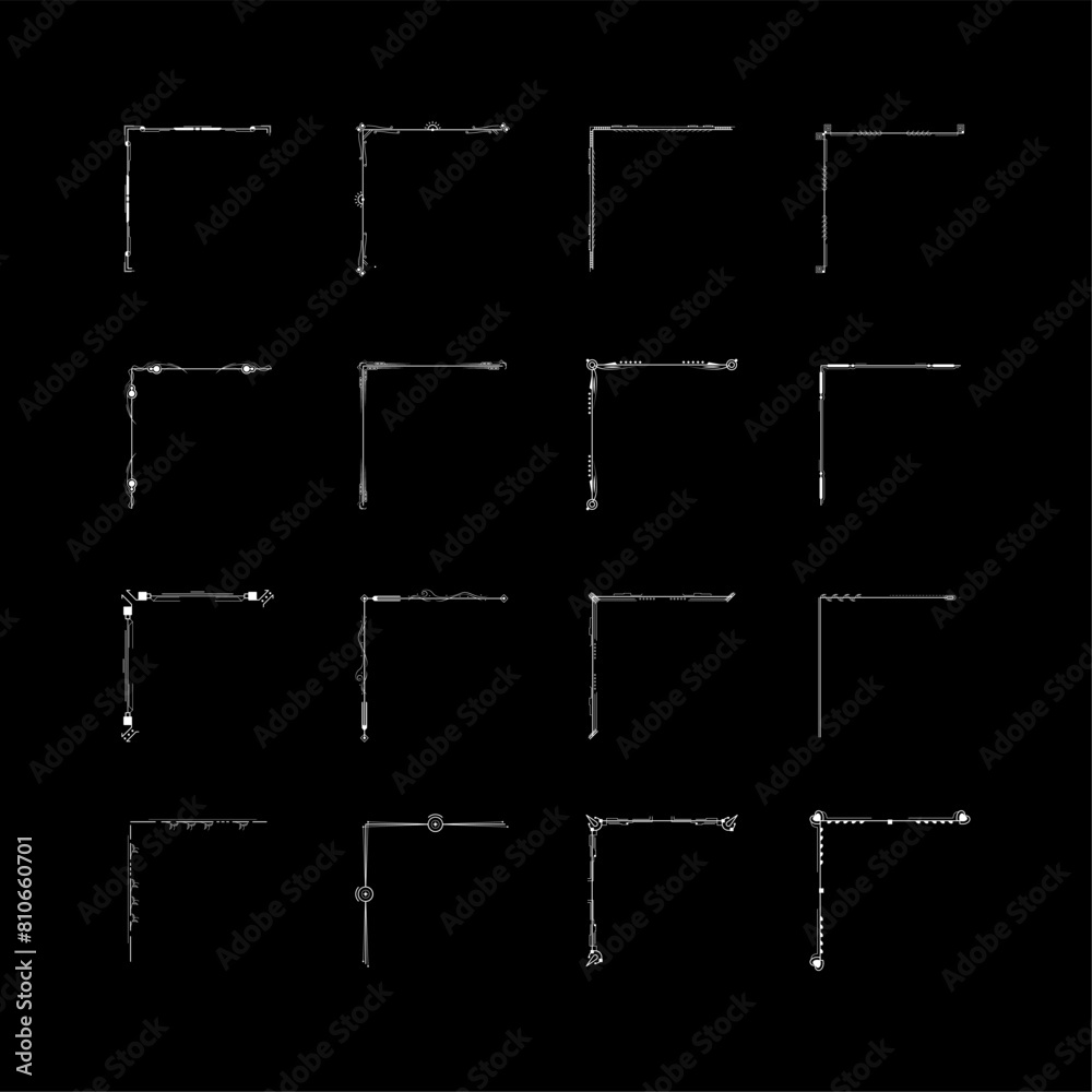 Set Hand Draw Of Corners Different Shapes Flower Decoration Vector Design Doodle Sketch Style For Wedding And Banner Set Hand Draw Of Corners Different Shapes Flower Decoration Vector Design Doodle Sketch Style For Wedding And Banner