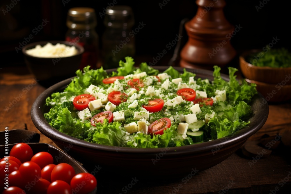 Healthy and colorful spring vegetable salad mix, high-quality fresh ingredients for sale