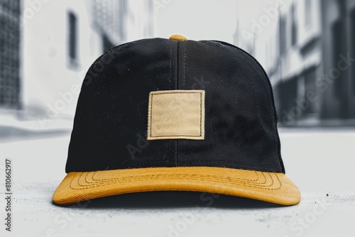 Obraz na płótnie black yellow cap headwear accessory