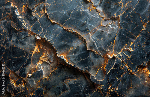 A high-resolution texture of dark grey marble with golden veins, resembling the rich and luxurious surface material found in luxury homes. Created with Ai © serah