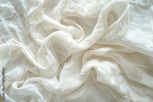 A white fabric with a wavy pattern