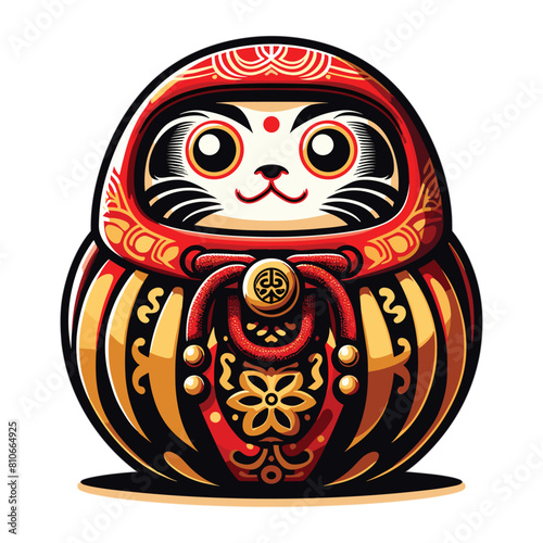 Daruma Japanese wish doll vector illustration