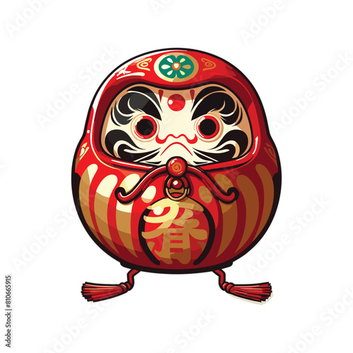 Daruma Japanese wish doll vector illustration