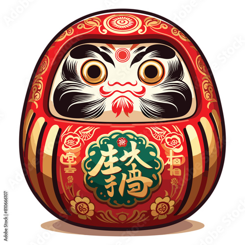 Daruma Japanese wish doll vector illustration