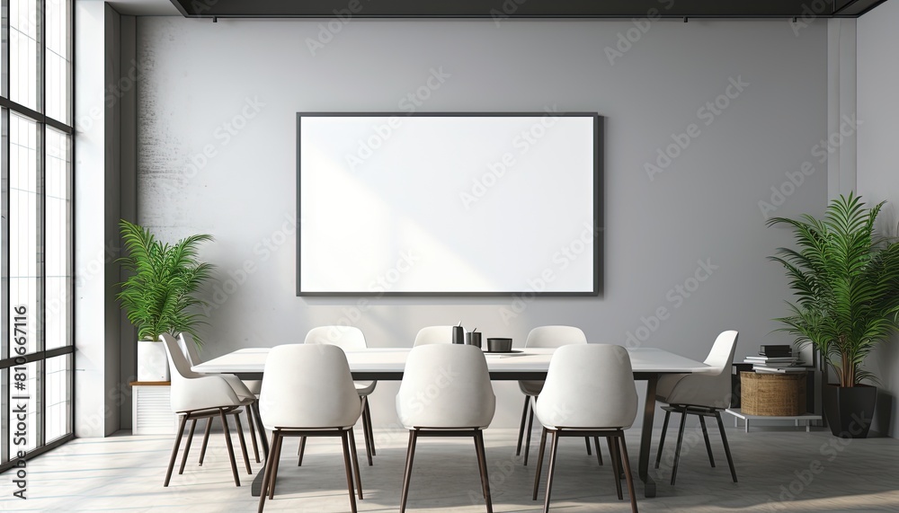 Modern living room indoor design with the scene of a chair, modern chair with walls poster mockup