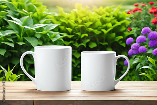 Mug Blank Mockup Template. Customizable Ceramic Mug Blank