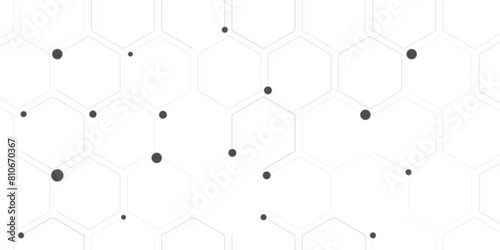 Hexagon pattern. Vector banner design. Abstract pattern black white, hexagon or honeycomb design. Vector illustration