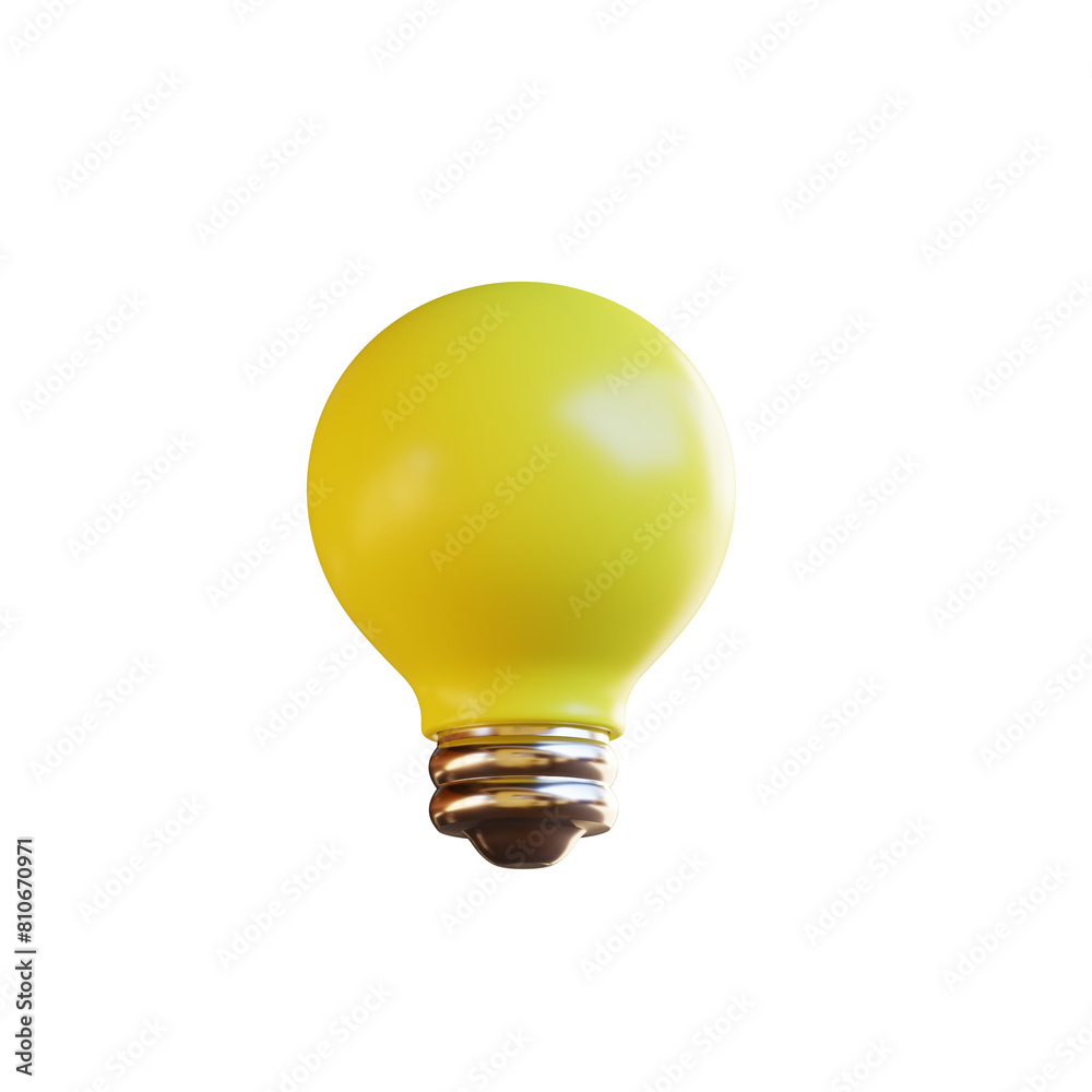 3d yellow light bulb icon 3d yellow light bulb icon