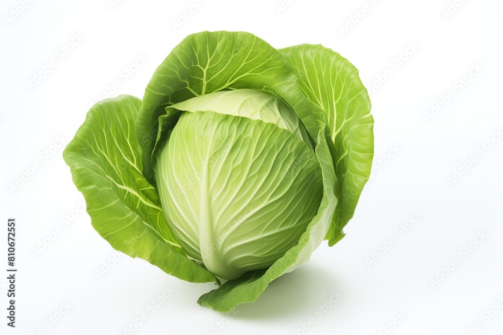 Photo of Green cabbage, Isolated on white background Photo of Green cabbage, Isolated on white background