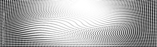 Wavy gradient halftone dots pattern texture background 
