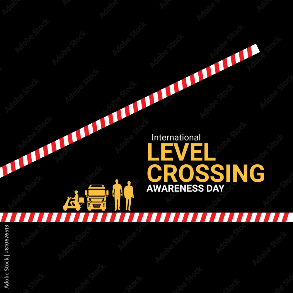 International Level Crossing Awareness Day creative unique concept idea for social media advertising banner design graphics poster, flyer, and awareness about level crossing safety held on 7 June
