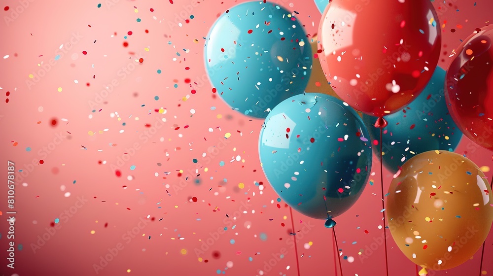 Joyful celebration with balloons, copy space Joyful celebration with balloons, copy space