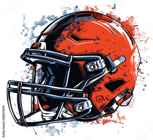 American football helmet clipart design illustration © Larisa
