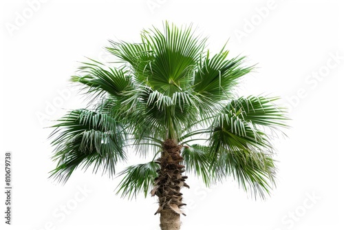 Tropical palm tree oasis photo on white isolated background