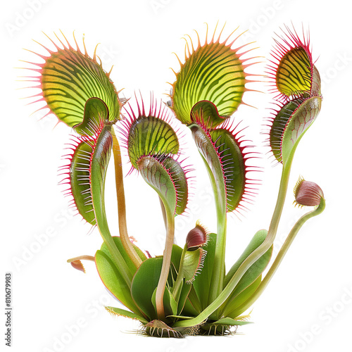 Detailed Venus Flytrap isolated on white or transparent background