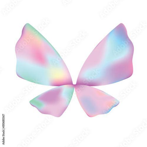 butterflies isolated on white background. y2k abstract shape. vector illustration