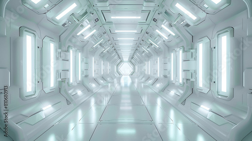Artificial Gravity Space Station Mockup with blank space with blank space for placing your design .Generative AI
