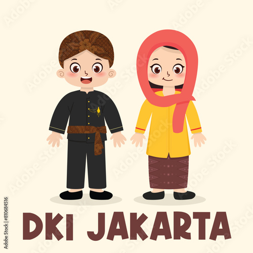 Traditional indonesian clothes from DKI Jakarta photo