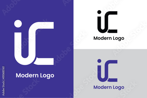 initial letter I logo, letter IC logo, logomark
