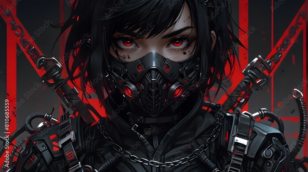 Fototapeta premium ninja cyberpunk