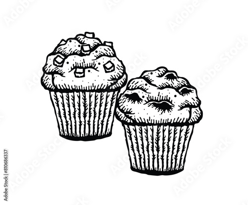 Vector illustration of muffins