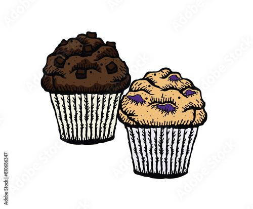 Vector illustration of muffins