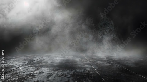 Dark concrete floor texture with misty haze creating abstract grunge background. Concept Abstract, Grunge, Dark, Texture, Concrete