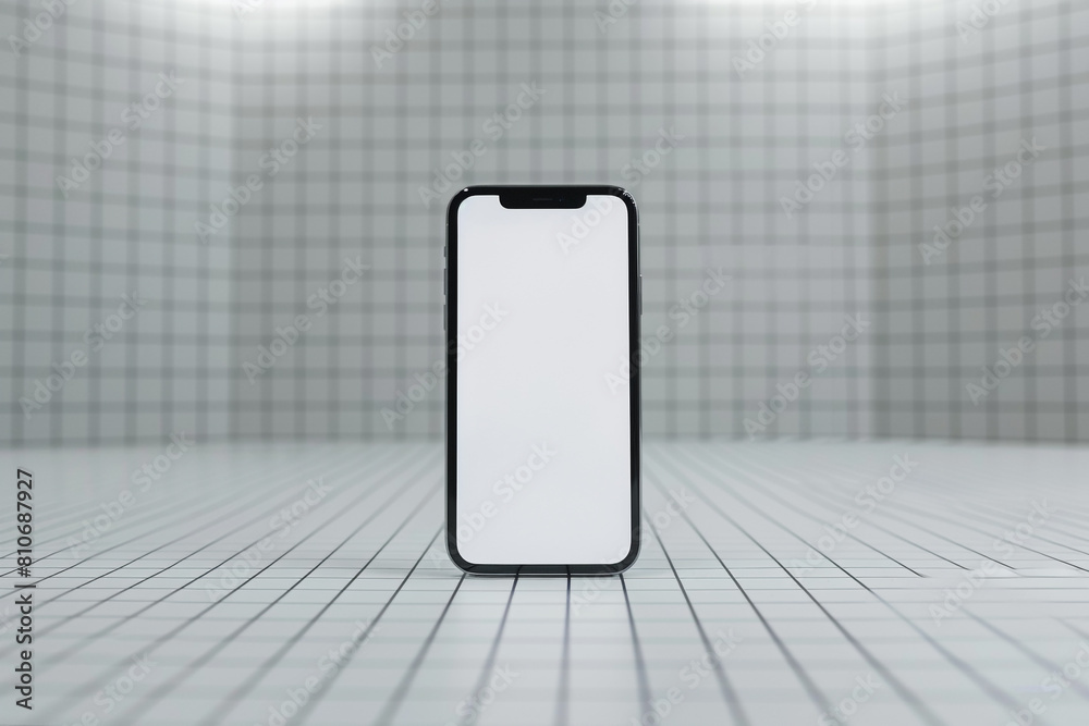 Empty Phone Screen Examples Empty screen smartphone in white tile background for mockup. mobile ...