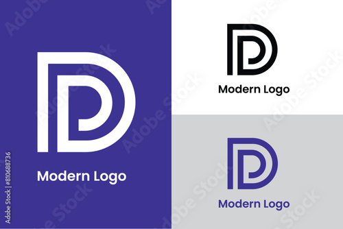 initial letter d logo, letter dp logo, logomark