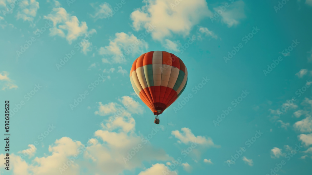 Fototapeta premium Colorful Hot Air Balloons Soaring in the Bright Blue Sky