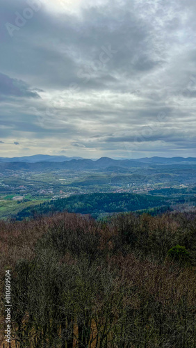 Mountain landscape, green meadow against the backdrop of mountains. Poland