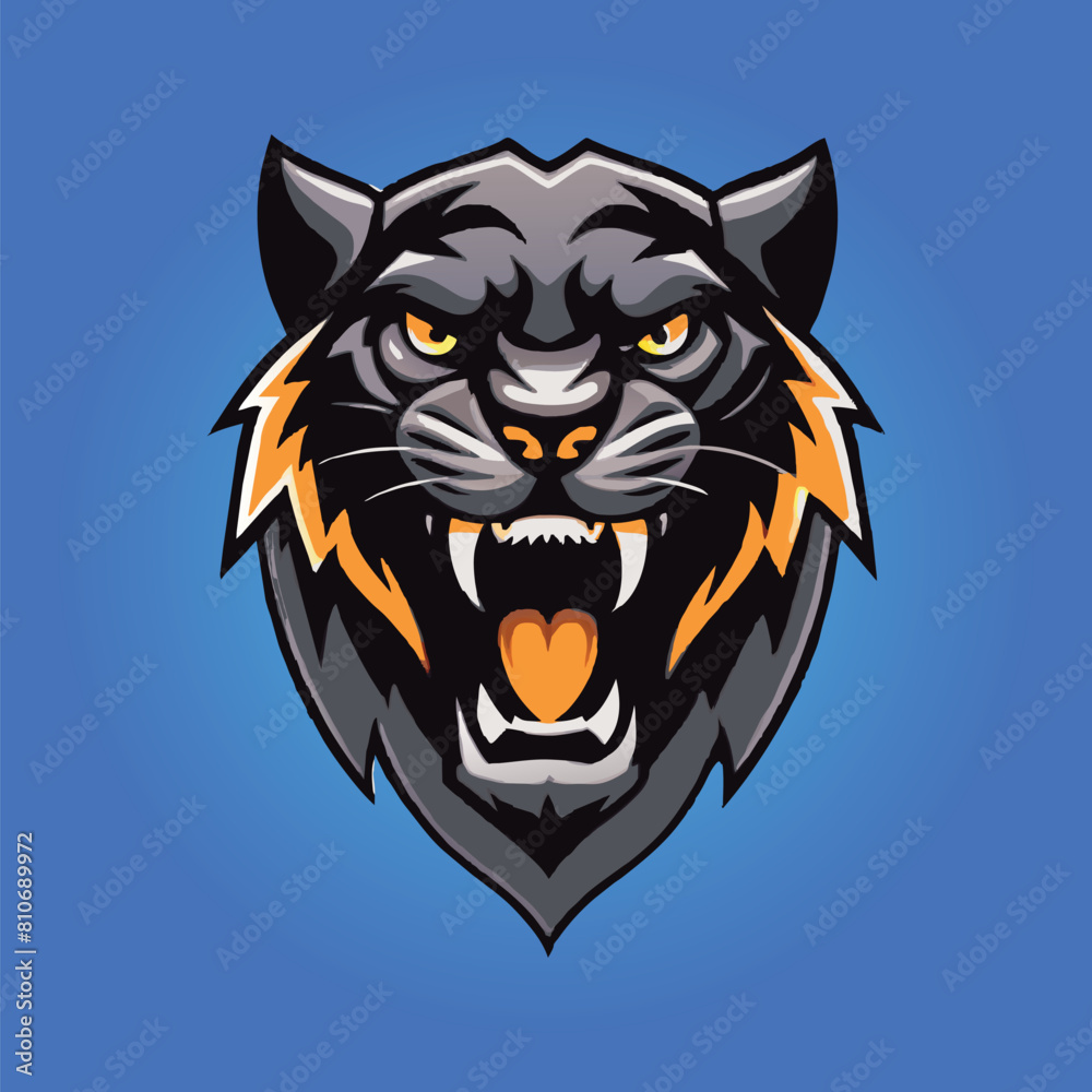 Panther mascot logo design panther vector illustration