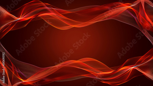 A red background with a red wave in the foreground