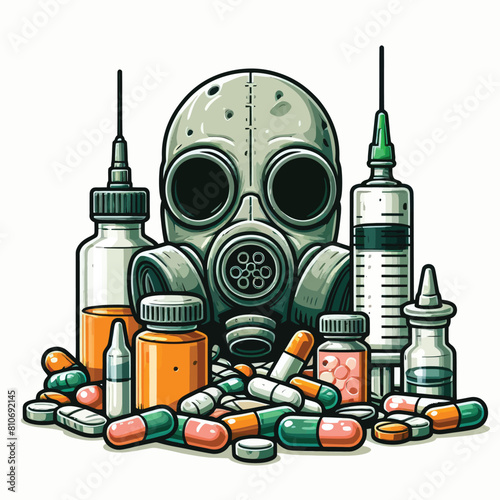 set of medical  and drugs and anti drugs day  icons 