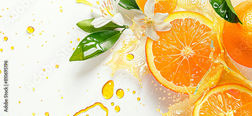 Orange fruit with water drops isolated on white background