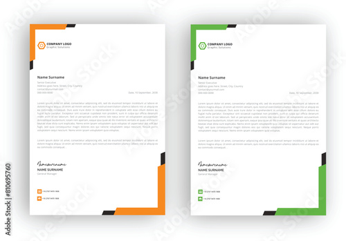 corporate modern letterhead design template with yellow color. Letterhead template in Abstract style design