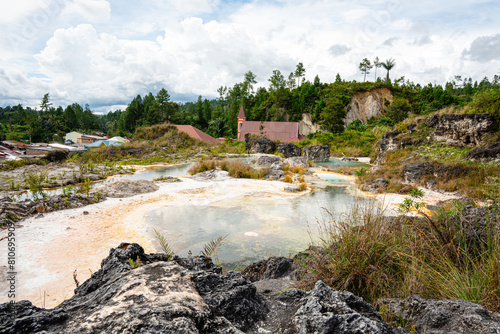 Sipoholon Hot Springs are hot springs in Tapanuli. This sulfur-containing bath was formed due to the eruption of Mount Martimbang