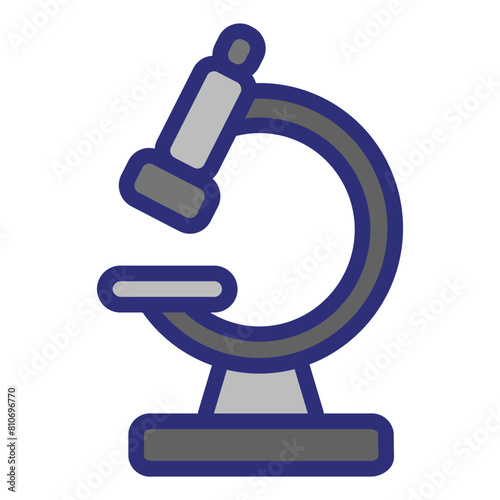 Microscope filled line icon illustration. Perfect for website mobile app presentation. Suitable for any user interface and user experience