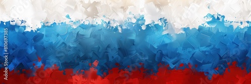 Artistic representation of Russian flag in paint photo