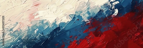 Textured paint strokes in Russian flag colors photo
