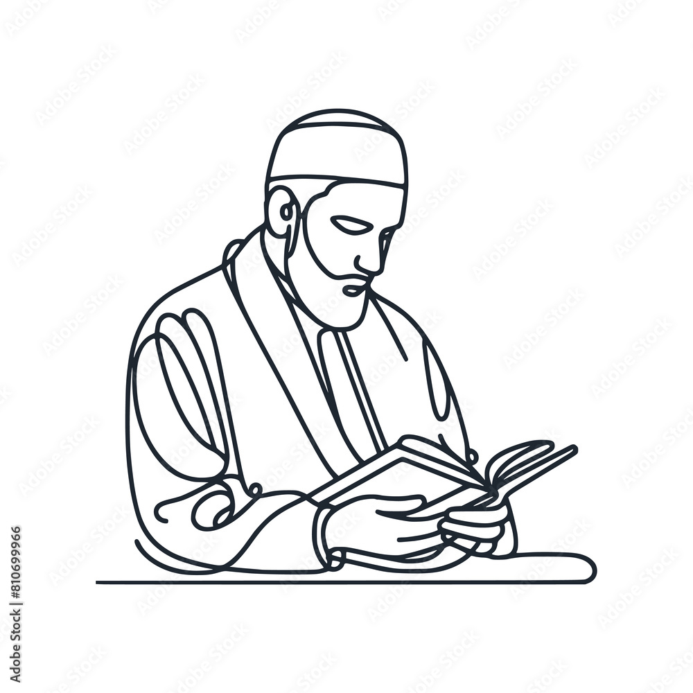 A muslim cleric scholar. Vector illustration.