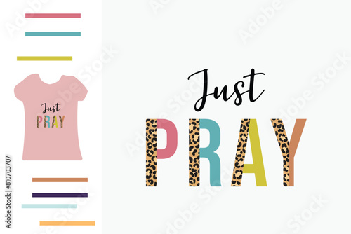 leopard just pray t shirt design 