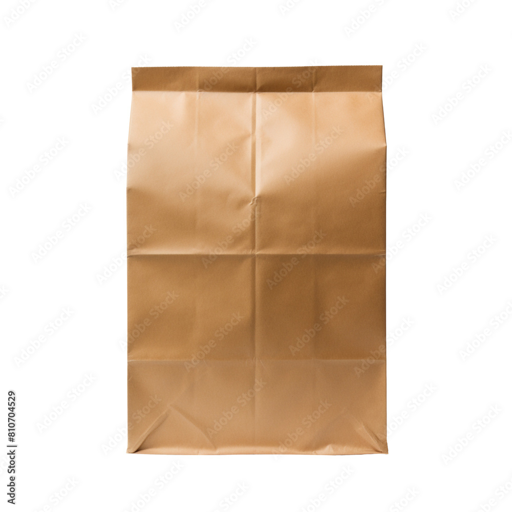 kraft blank package isolated on transparent background