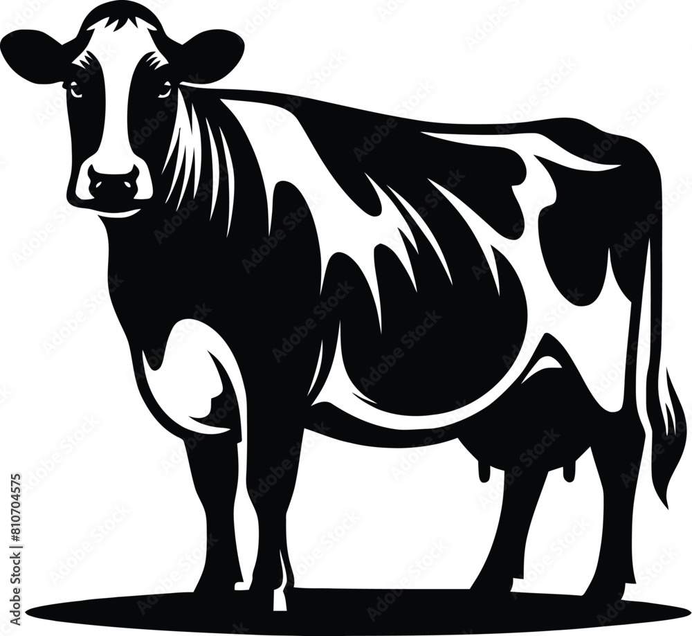 Fototapeta premium cow silhouette vector easy to use