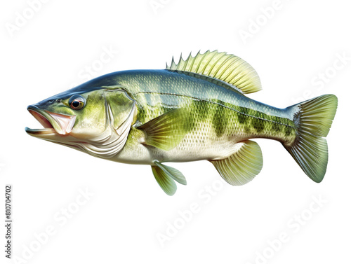 Largemouth bass fish isolated on transparent background
