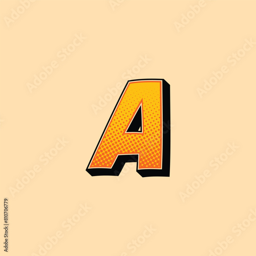 Letter A cartoon comic logo template design