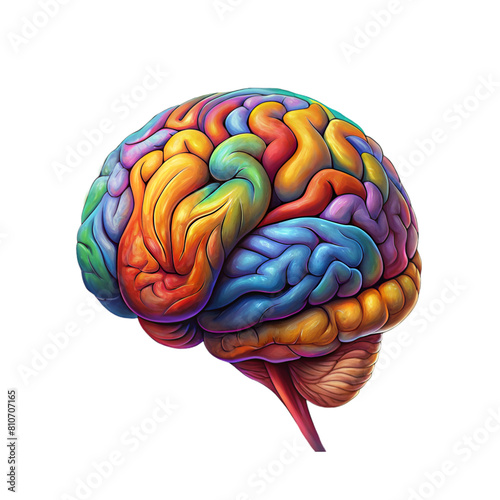 Colorful Brain Transparent PNG Background