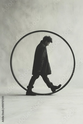 The feeling of being stuck in a rut, depicted as a hamster wheel Minimalism