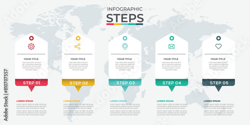 Concept of arrow business model Infographic design layout. six colorful graphic vector design