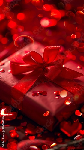 A red gift box with a bow on top.